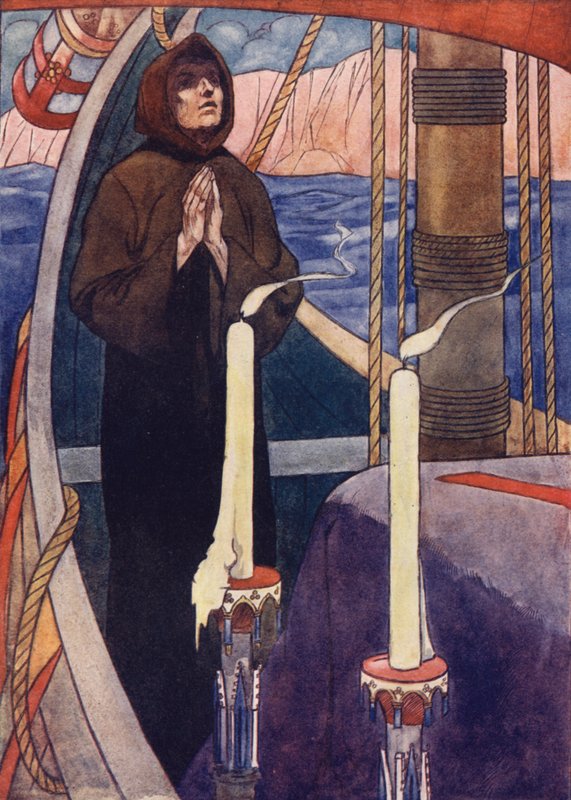 Een monnik kreeg in een visioen te horen dat hij de botten van Andreas aan boord van een bepaald schip moest nemen door Charles Robinson
