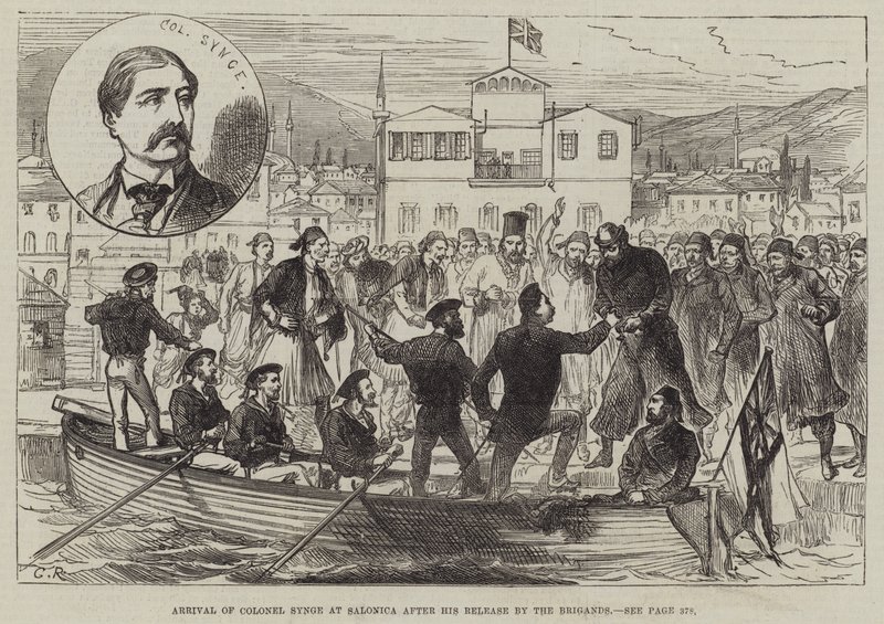 Aankomst van Kolonel Synge in Salonica na zijn Vrijlating door de Bandieten door Sir John Charles Robinson