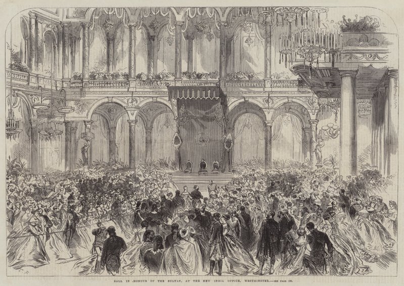 Bal ter ere van de Sultan, in het New India Office, Westminster door Sir John Charles Robinson