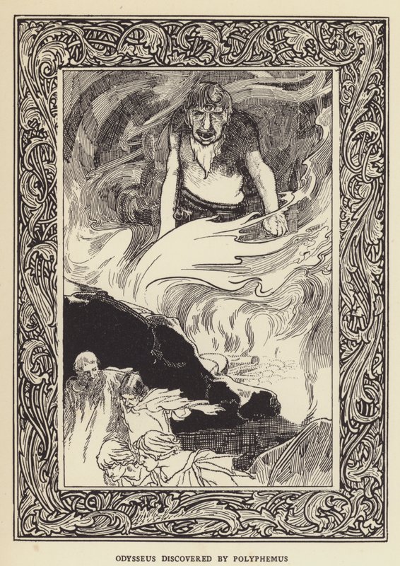 Odysseus ontdekt door Polyphemus door Sir John Charles Robinson