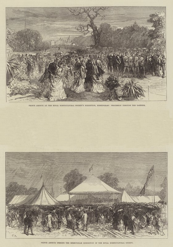 Prins Arthur op de Tentoonstelling van de Koninklijke Tuinbouwvereniging in Birmingham door Sir John Charles Robinson