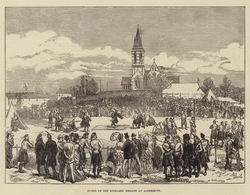 Sporten van de Highland Brigade in Aldershott door Sir John Charles Robinson