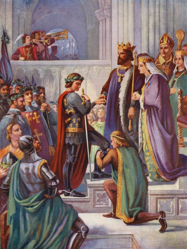 De Investituur van Edward de Zwarte Prins als Ridder van de Kousenband door Charles West (after) Cope