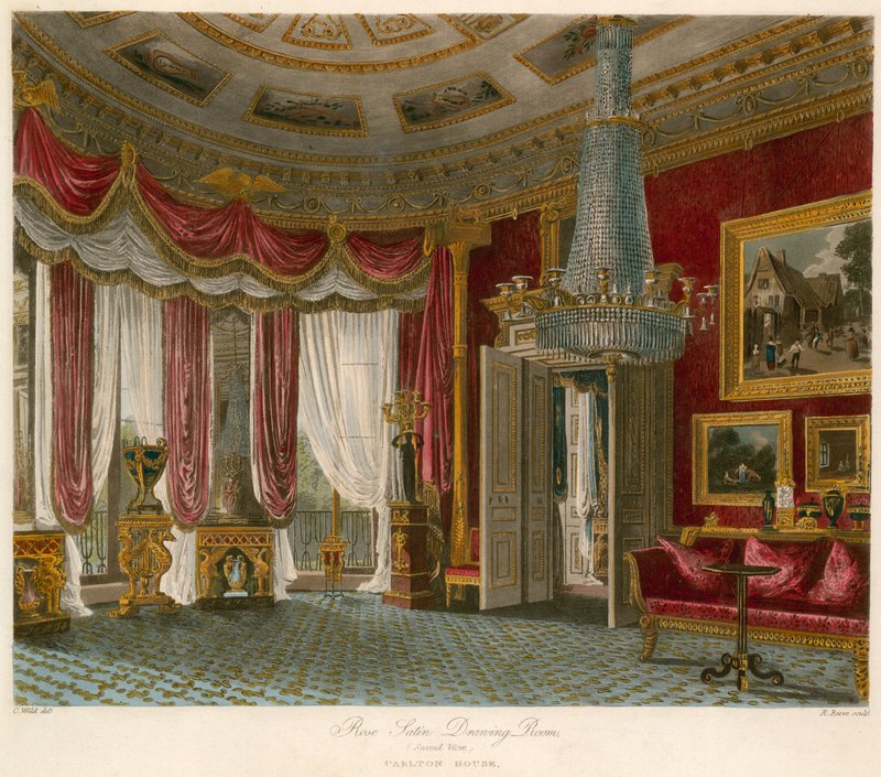 Roze satijnen salon, Carlton House, Londen door Charles Wild