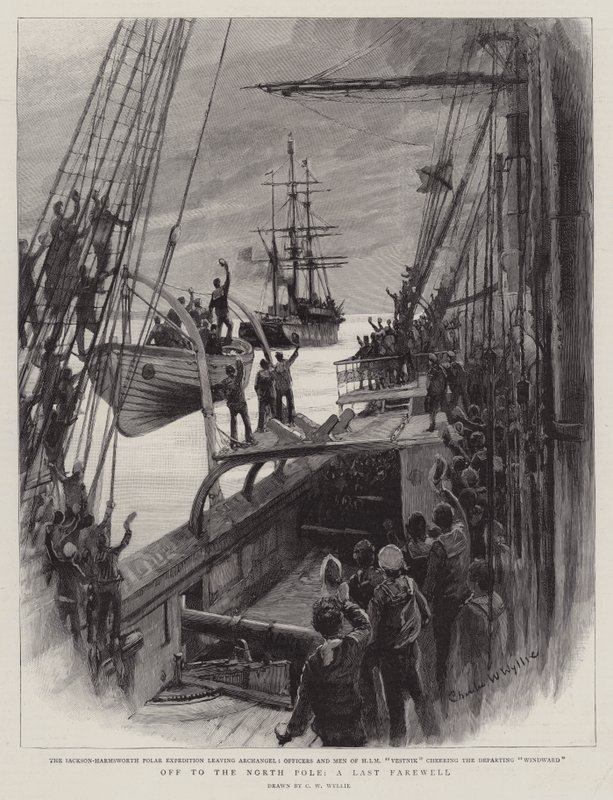 Op naar de Noordpool, een Laatste Afscheid door Charles William Wyllie