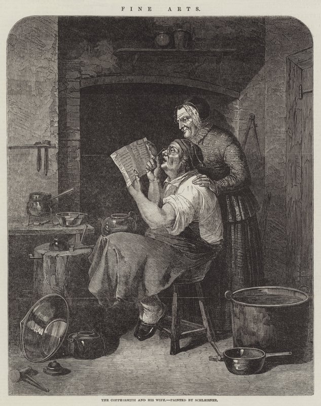 De koperslager en zijn vrouw door Christian Andreas Schleisner