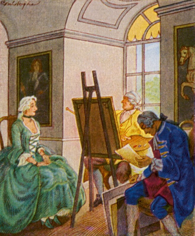 Portratsitzung Im Schloss door Christophe (1856 1945)