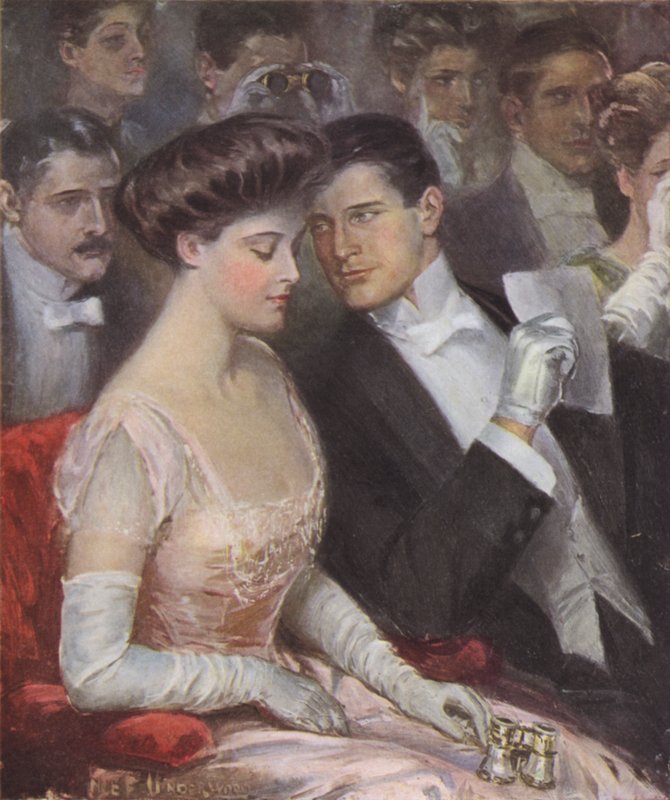 De enige twee bij de opera door Clarence F. Underwood