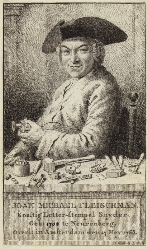 Portret van Johann Michael Fleischmann door Cornelis van Noorde