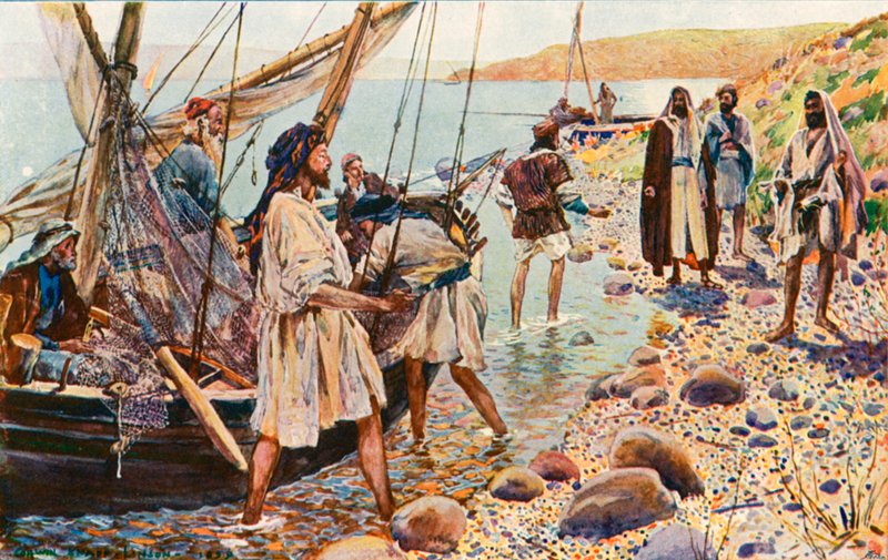 De roeping van vier discipelen door Corwin Knapp Linson