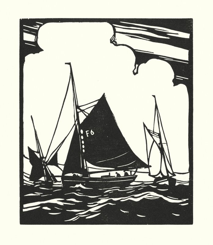 Vissersboten en schuiten: Whitstable oesterboot door Cyril A. Wilkinson