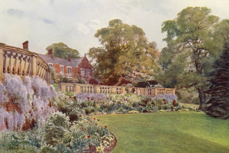 Oostkant van het terras, Bagshot Park door Cyril Ward