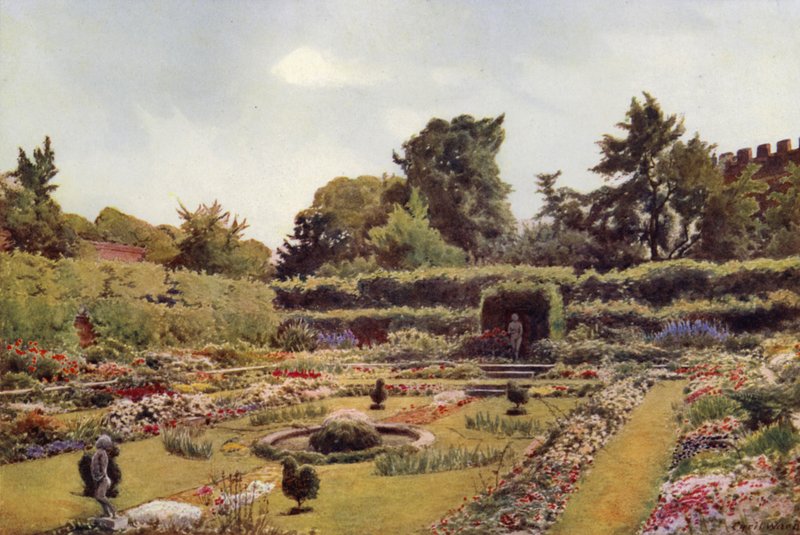 De oude vijvertuin, Hampton Court door Cyril Ward