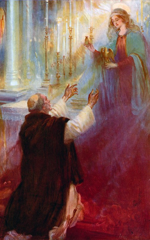 De legende van de Kroningsolie en de Ampulla, De Maagd verschijnt aan Thomas A Becket door Cyrus Cuneo