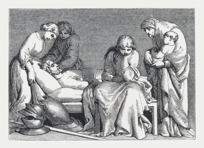 Illustratie voor Tennysons gedicht, De Prinses door Daniel (after) Maclise