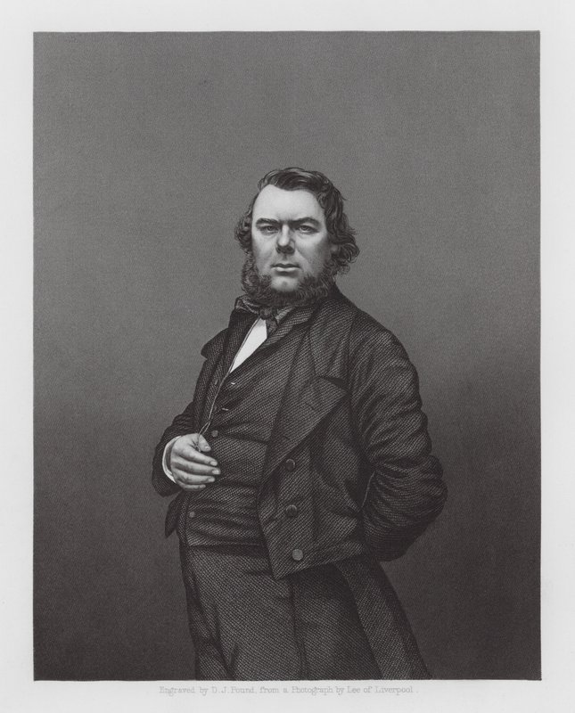 Hugh Stowell Brown, Manx Christelijke prediker en sociaal hervormer (gravure) door Daniel John. Pound