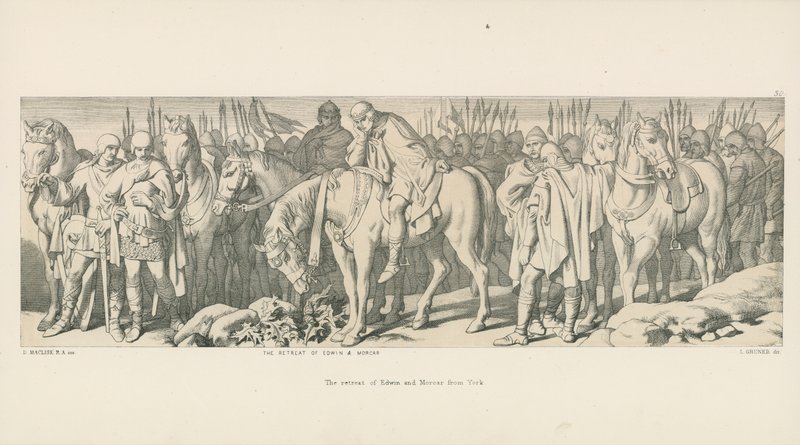 De terugtocht van Edwin en Morcar uit York door Daniel Maclise