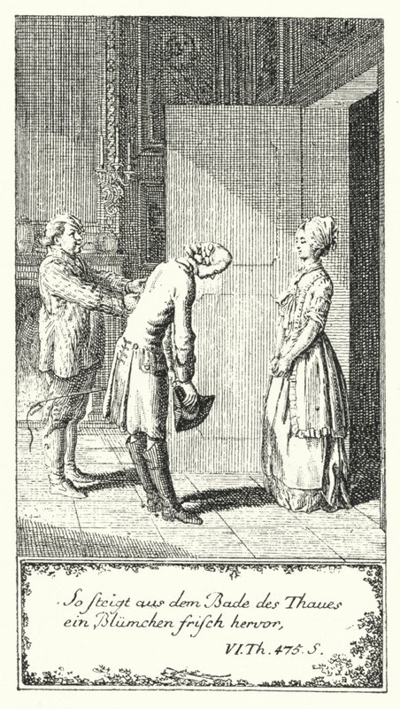 Zo, een verse bloem komt uit het bad van de Thau door Daniel Nikolaus (after) Chodowiecki