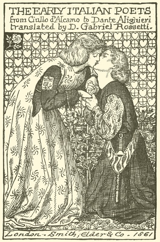 De Vroege Italiaanse Dichters, ontwerp voor een titelpagina door Dante Gabriel Charles Rossetti