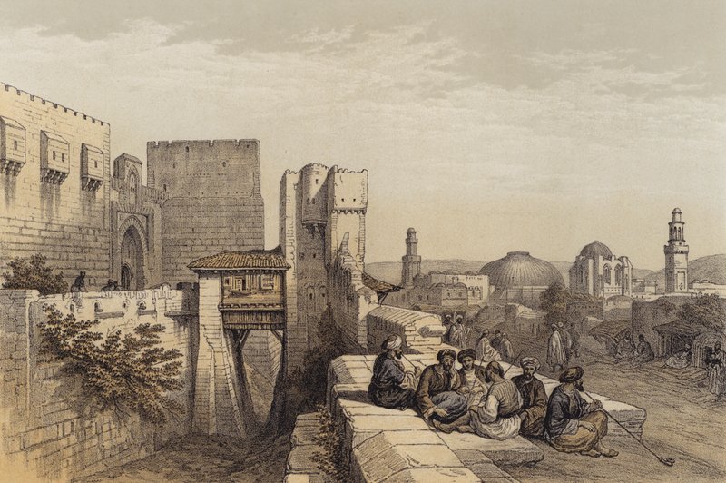Ingang van de Citadel van Jeruzalem door David (after) Roberts
