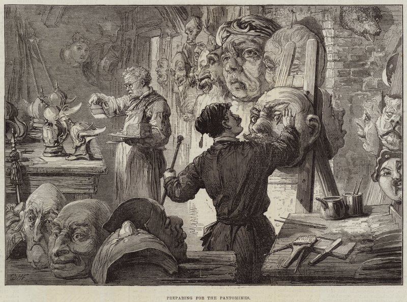 Voorbereidingen voor de pantomimes door David Henry Friston