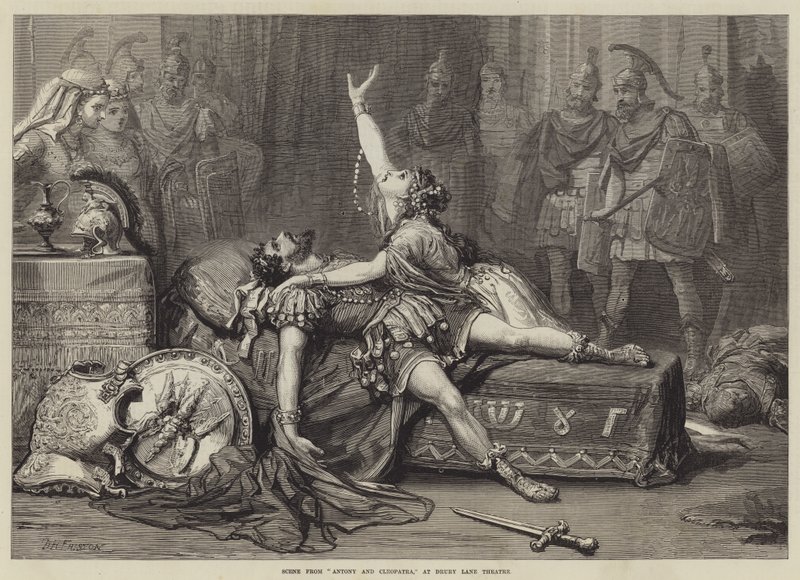 Scène uit Antony en Cleopatra, in het Drury Lane Theatre door David Henry Friston