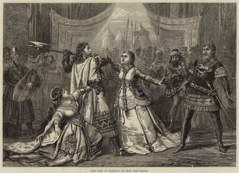 Scène uit Il Talismano, in het Drury Lane Theatre door David Henry Friston