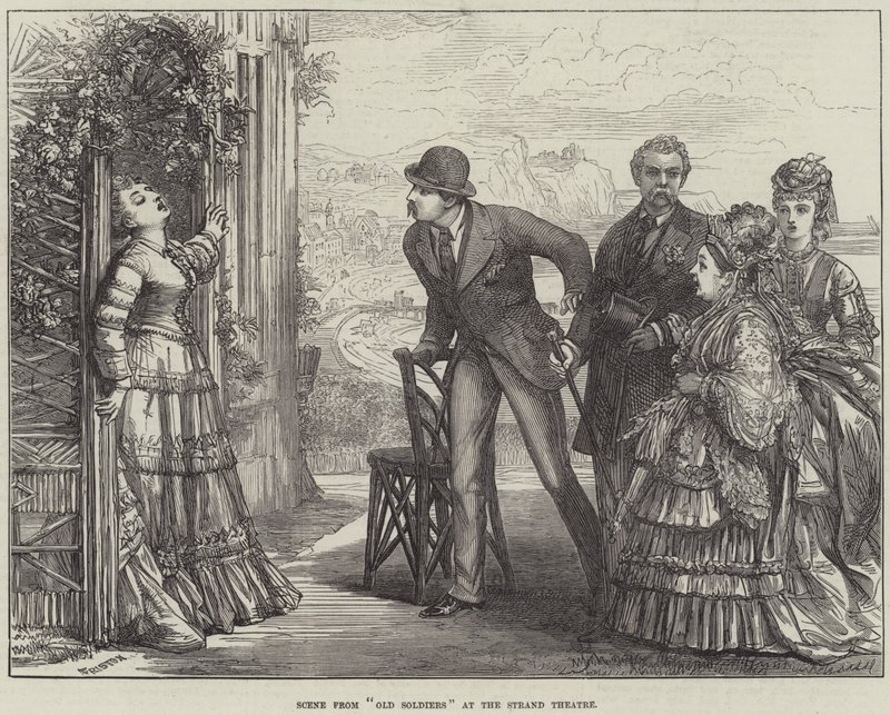 Scène uit Old Soldiers in het Strand Theatre door David Henry Friston
