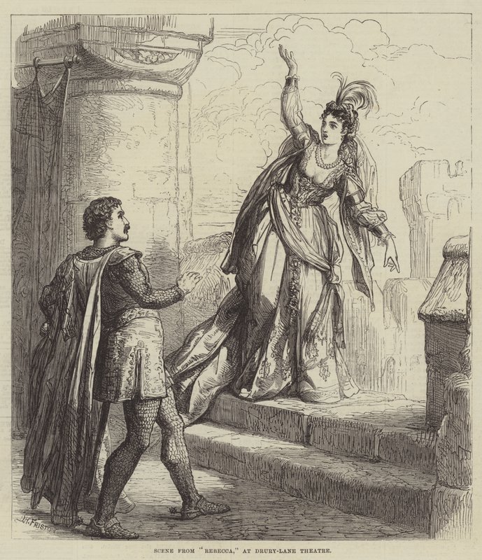 Scène uit Rebecca, in Drury-Lane Theatre door David Henry Friston