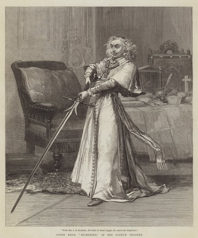 Scène uit Richelieu, in het Lyceum Theater door David Henry Friston