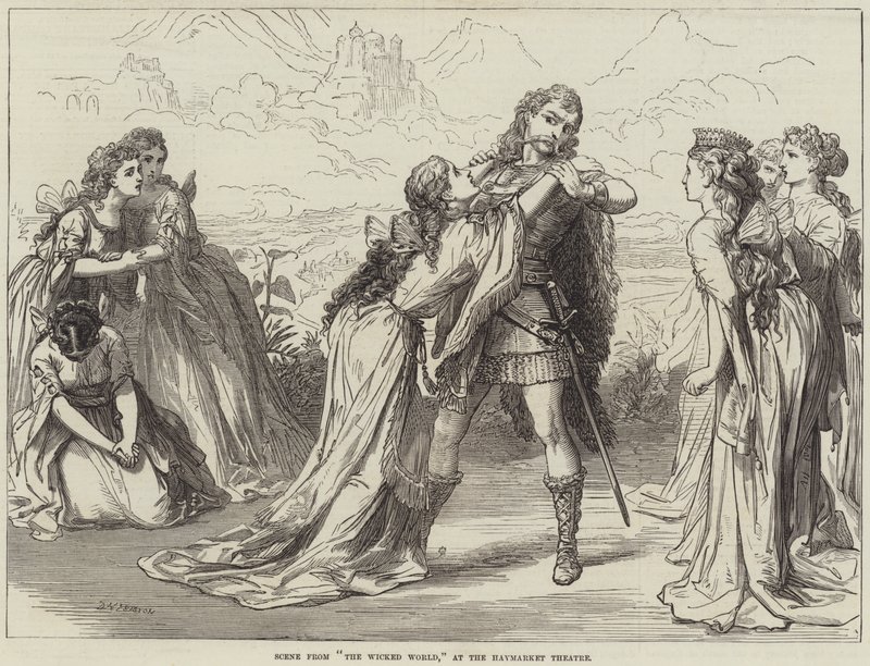 Scène uit The Wicked World, in het Haymarket Theatre door David Henry Friston