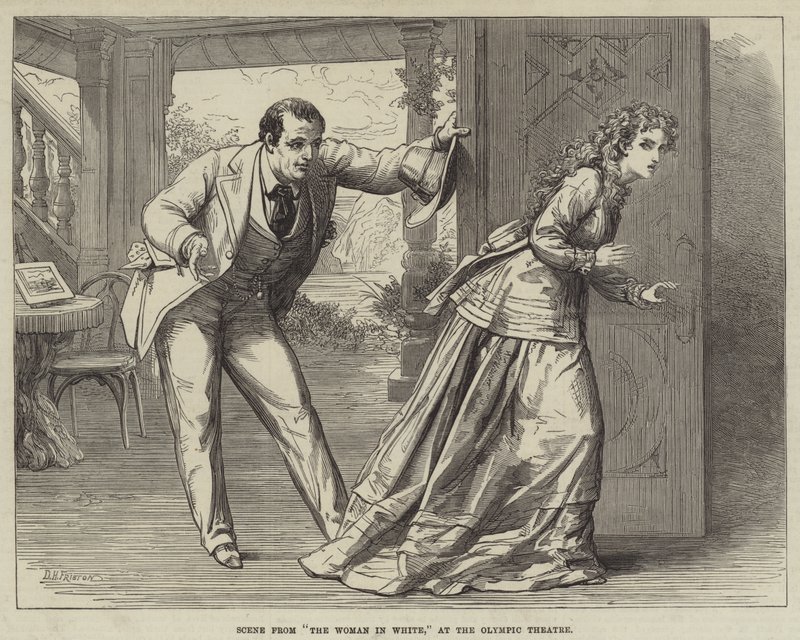 Scène uit De Vrouw in het Wit, in het Olympic Theatre door David Henry Friston