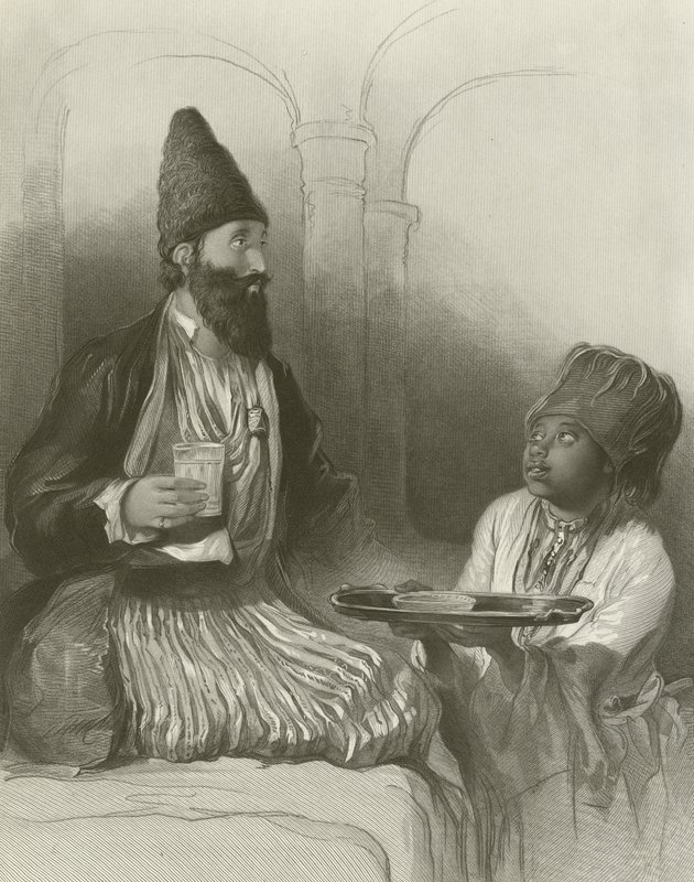 Een Perzische prins, zijn slaaf brengt hem sherbet door David Wilkie