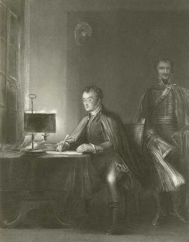 De Hertog van Wellington schrijft zijn verslagen door David Wilkie
