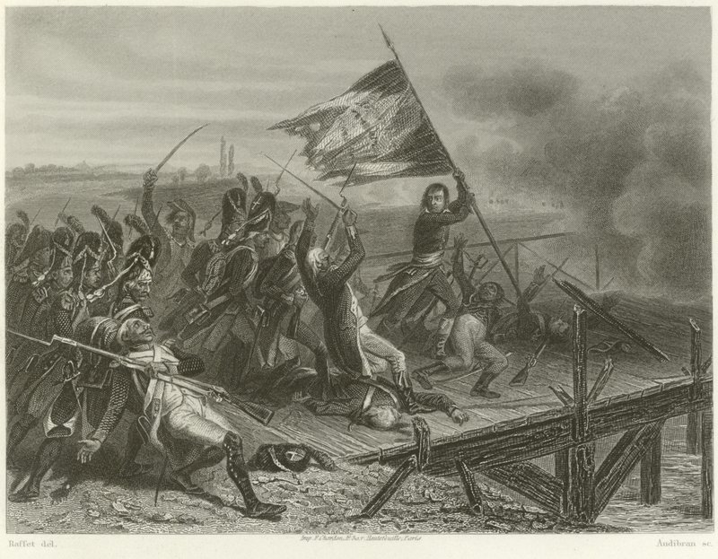 Slag bij de brug van Arcole door Denis Auguste Marie Raffet