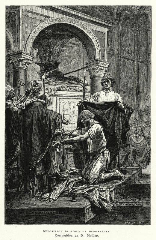 Deposition De Louis Le Debonnaire (gravure) door Diogene Ulysse Napoleon Maillart
