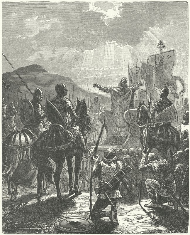 Paus Innocentius III predikt de Albigenzische Kruistocht door Diogene Ulysse Napoleon Maillart