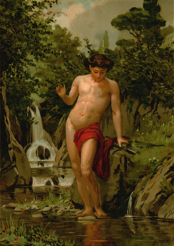 Narcissus verliefd op zijn eigen reflectie door Dionisio Baixeras Verdaguer