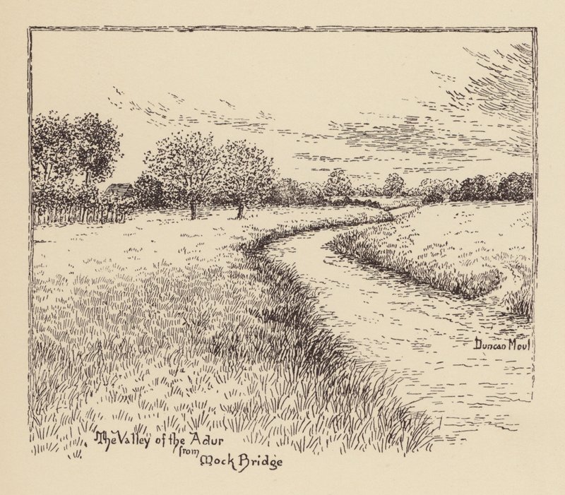 Sussex: De Vallei van de Adur vanaf Mock Bridge door Duncan Moul