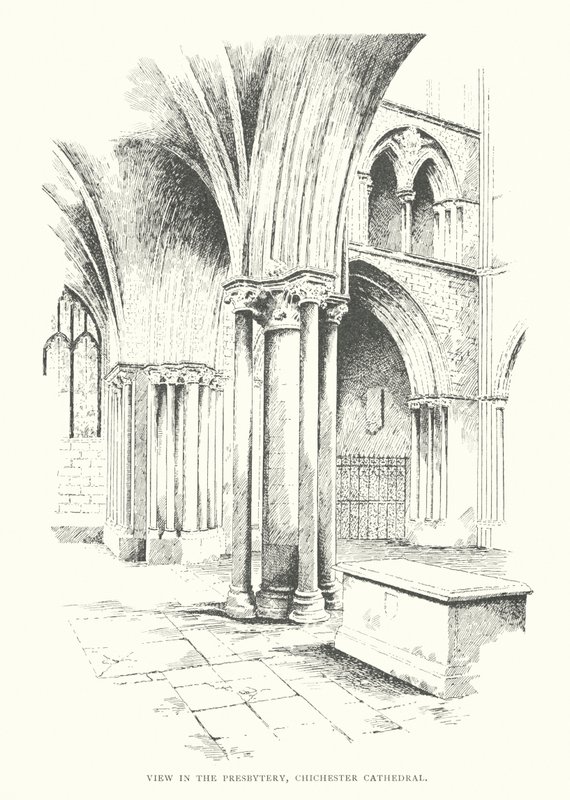 Uitzicht in de pastorie, Chichester Kathedraal door Duncan Moul