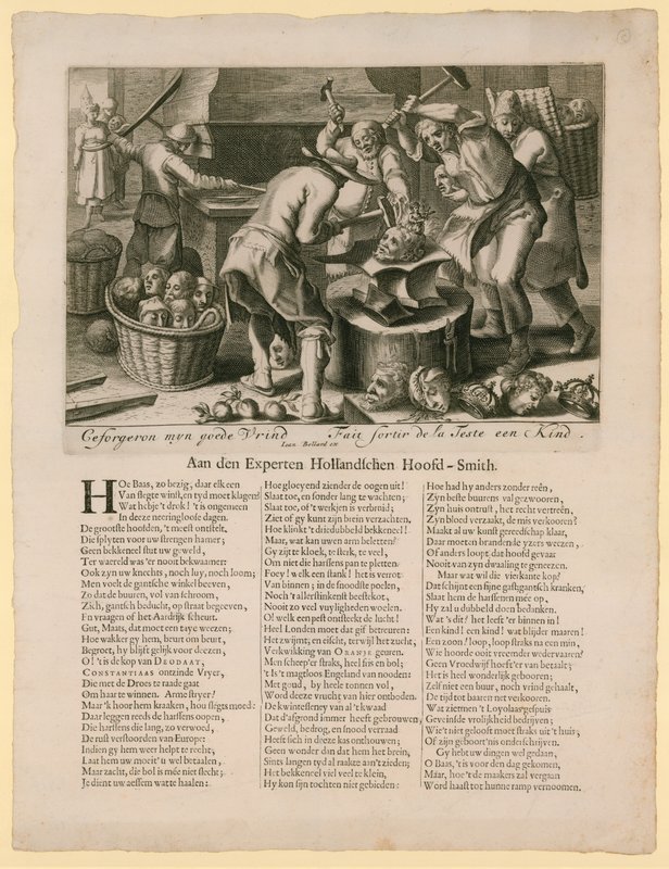Ceforgeron myn goede vrind. Karikatuur over de opvolging van de Engelse troon, 1688-89 door Dutch School