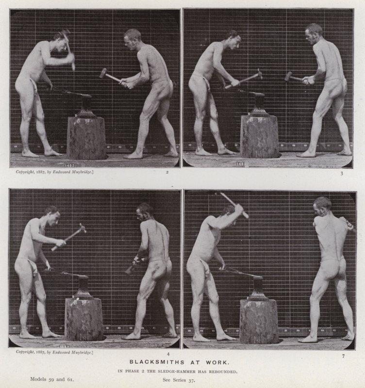 De menselijke figuur in beweging: Smid aan het werk door Eadweard Muybridge