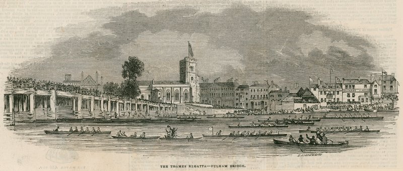 De Thames Regatta door Ebenezer Landells