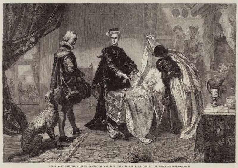 Koningin Mary verlaat Stirling Castle door Edgar Melville Ward
