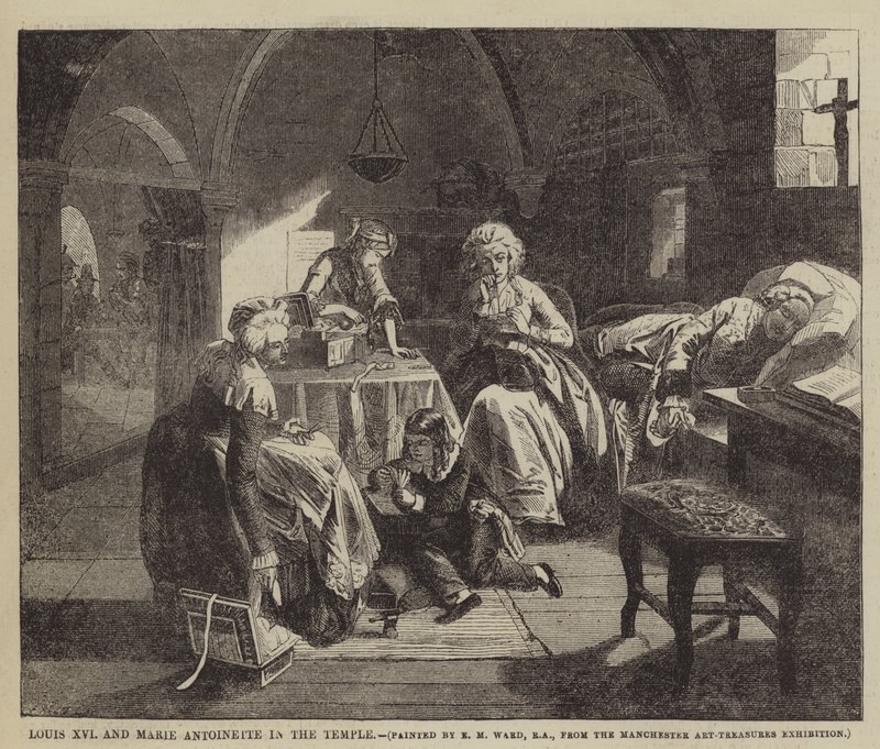 Lodewijk XVI en Marie Antoinette in de Tempel door Edgar Melville Ward