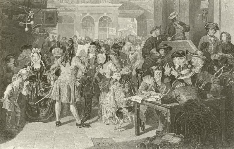De Zuidzeezeepbel, Londen door Edgar Melville after Ward