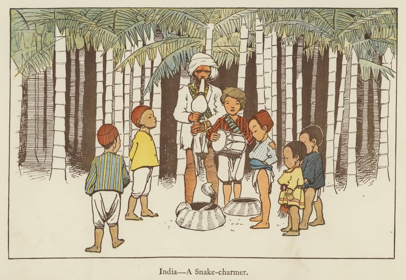India, een slangenbezweerder door Edith Farmiloe