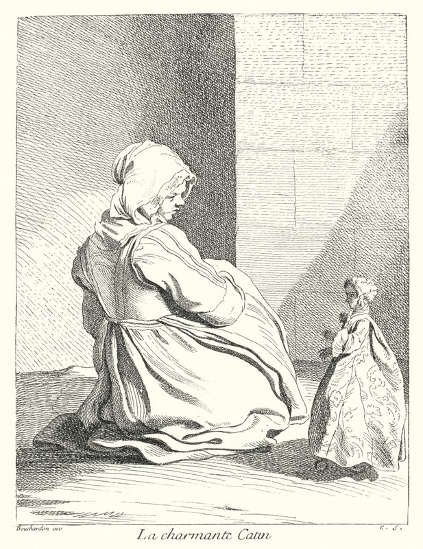 De Charmante Prostituee (gravure) door Edmé (after) Bouchardon
