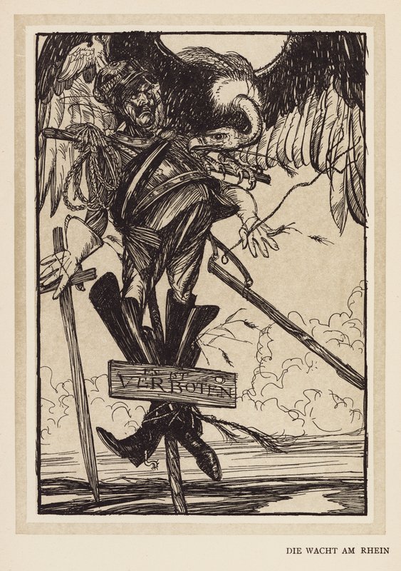 De krans van de keizer: Die Wacht Am Rhein door Edmund Joseph (after) Sullivan