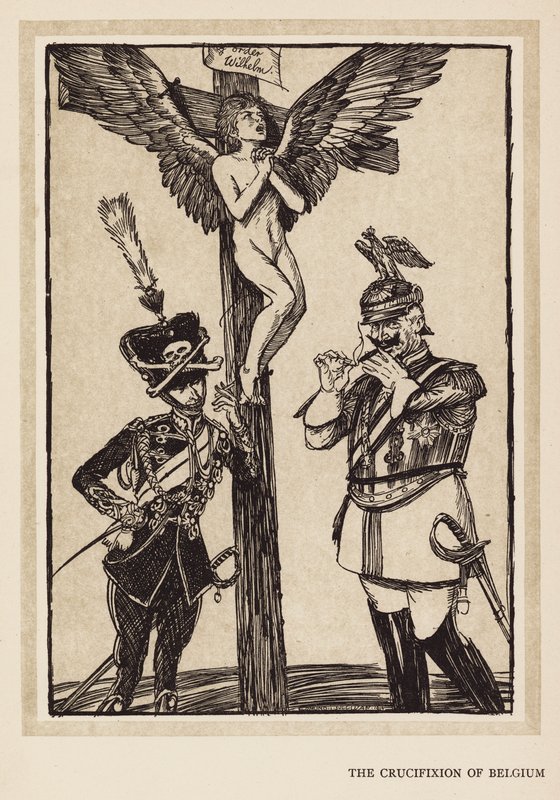 De Krans van de Keizer: De Kruisiging van België (litho) door Edmund Joseph (after) Sullivan